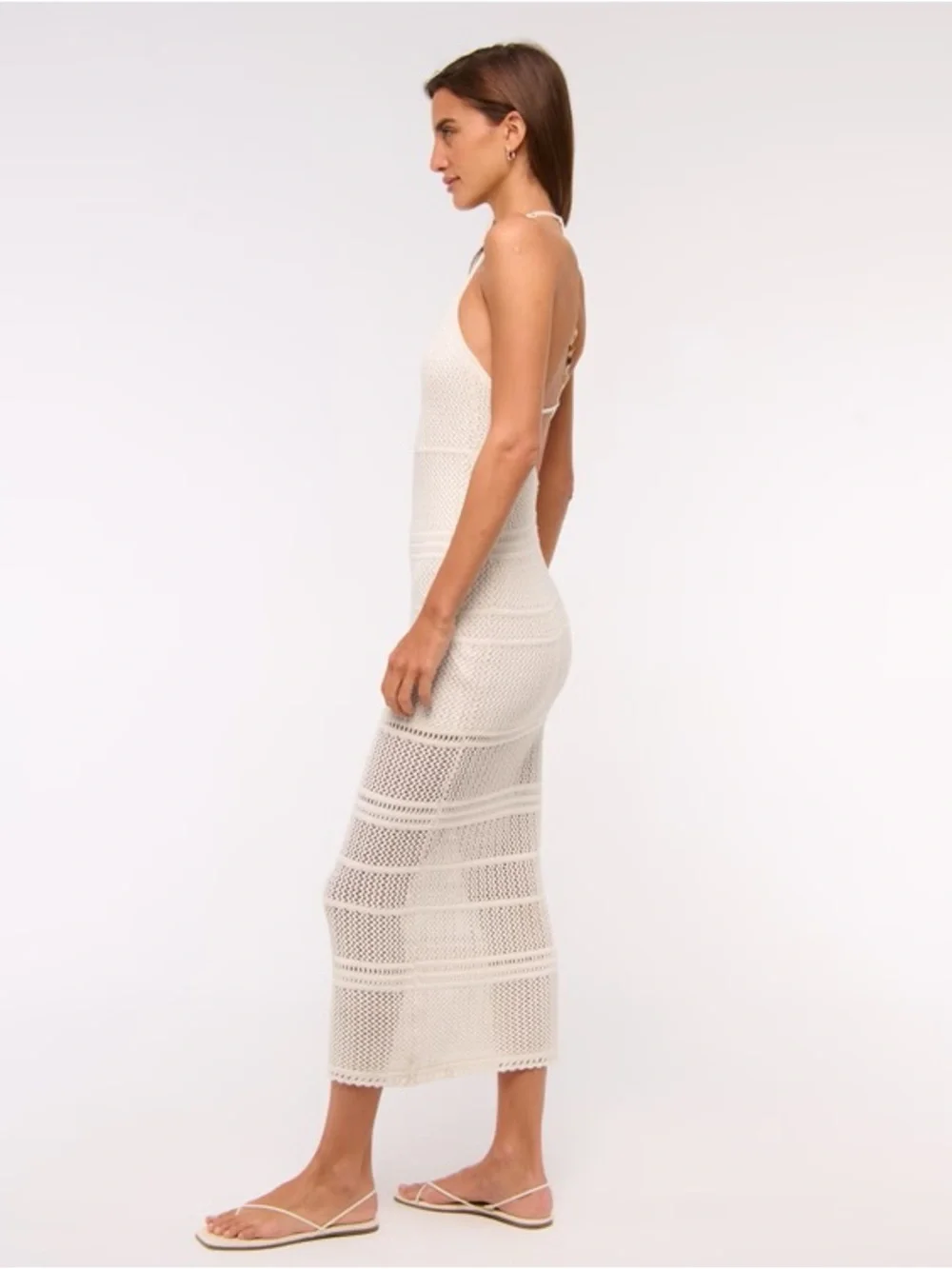 Abercrombie & Fitch Beaded Crochet-Style Maxi Dress